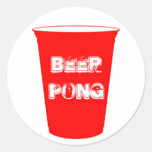 Bierpong Runder Aufkleber