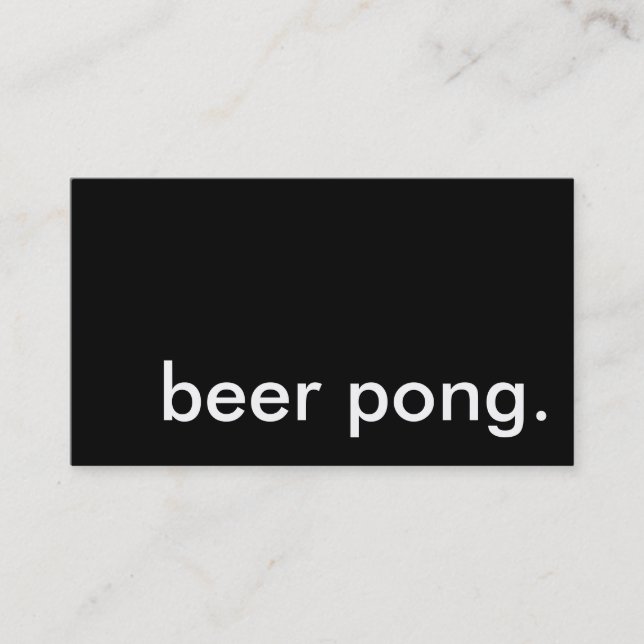 Bierpong. Visitenkarte (Vorderseite)