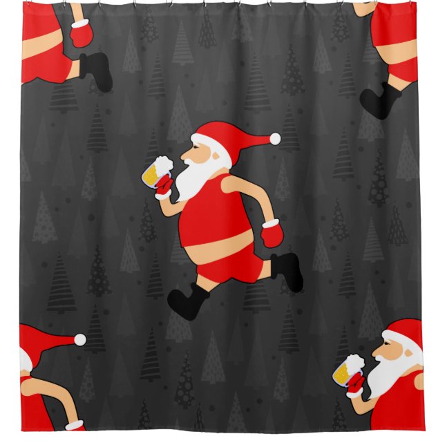Biersanta-Weihnachtsfeiern Duschvorhang (Vorderseite)