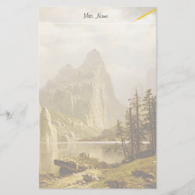 Bierstadt Albert Merced Fluss Yosemite Valley Briefpapier (Vorderseite)