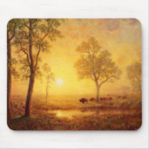 Bierstadt Albert Sonnenuntergang am Berg Mousepad