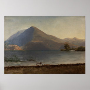 Bierstadt - Auf dem Hudson Poster