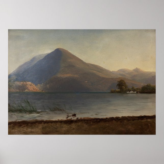 Bierstadt - Auf dem Hudson Poster (Vorne)