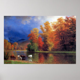 Bierstadt auf der Saco-Malerei Poster