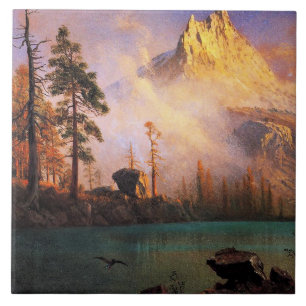 Bierstadt - Bergsee, Kunstmalerei Fliese
