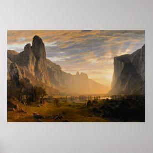 Bierstadt - Blick hinunter ins Yosemite-Tal, schön Poster