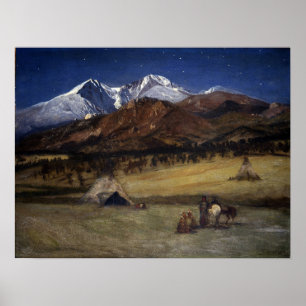 Bierstadt - Indisches Lager am Abend Poster