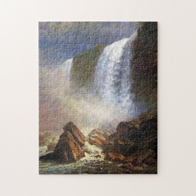 Bierstadt Niagara Falls Painting Puzzle (Vertikal)