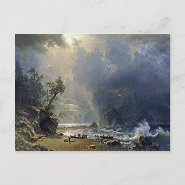 Bierstadt Puget Sound Pacific Coast Painting Postkarte (Vorderseite)