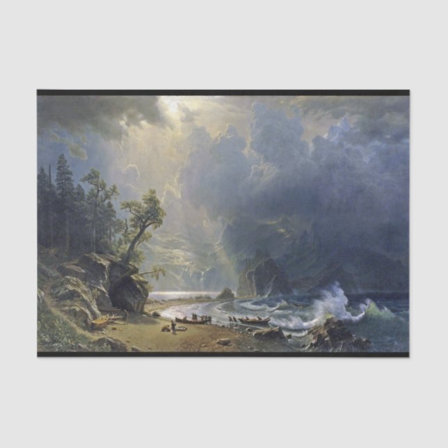 Bierstadt Puget Sound Pacific Coast Painting Seidenpapier (Vorderseite)