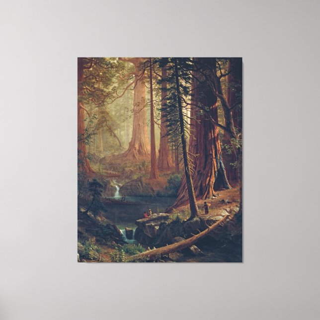 Bierstadt Redwood Trees Painting Leinwanddruck (Vorderseite)