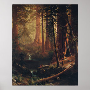Bierstadt - riesige Redwood-Bäume aus Kalifornien Poster