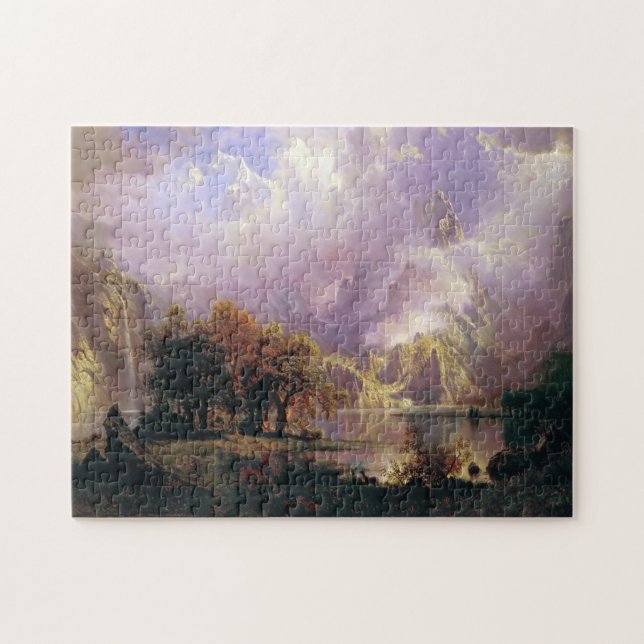 Bierstadt Rocky Mountain Landschaftsbild Malerei Puzzle (Horizontal)