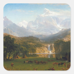 Bierstadt Rocky Mountains Landers Peak Malerei Quadratischer Aufkleber