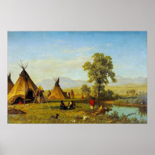 Bierstadt - Sioux-Dorf in der Nähe von Fort Larami Poster