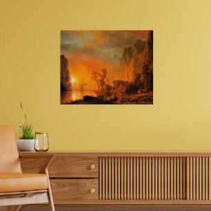 Bierstadt - Sonnenuntergang in den Rockies, Poster