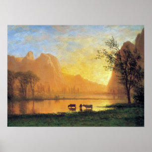 Bierstadt - Sonnenuntergang in Yosemite Poster