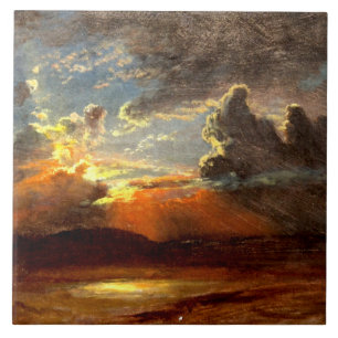 Bierstadt - sonnige Himmel, schöne Landschaftskuns Fliese