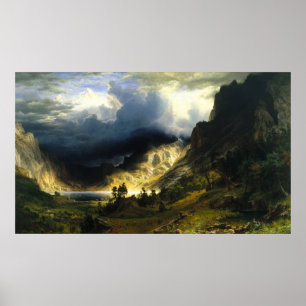 Bierstadt Storm im Rocky Mountains Poster