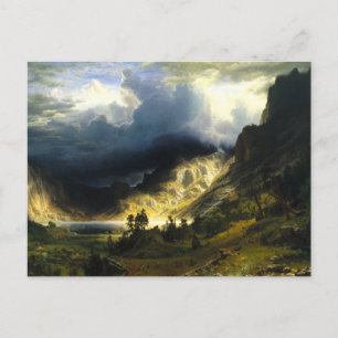 Bierstadt Sturm im Rocky Mountains Postkarte
