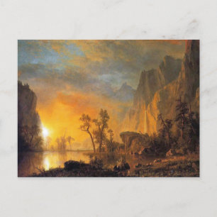Bierstadt Sunset in der Rockies-Malerei Postkarte