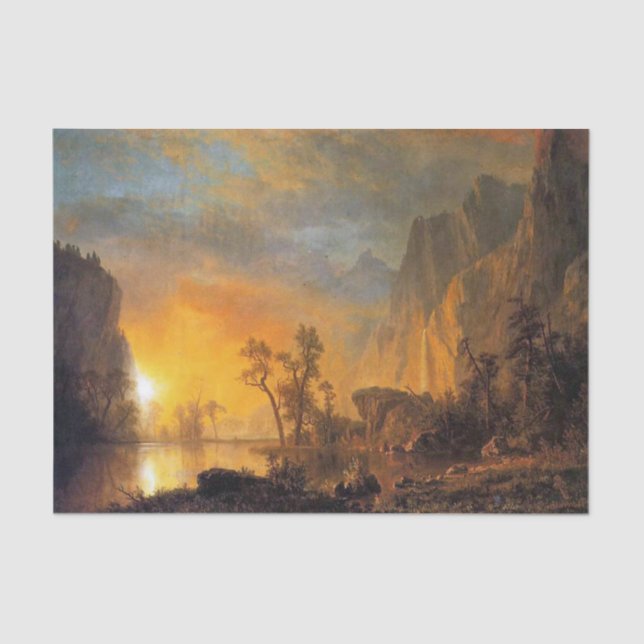 Bierstadt Sunset in der Rockies-Malerei Seidenpapier (Vorderseite)