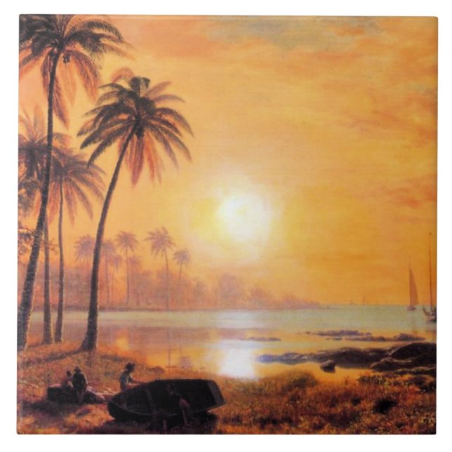 Bierstadt - Tropische Landschaft Fliese (Vorderseite)