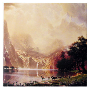Bierstadt - Unter den Bergen der Sierra Nevada Fliese