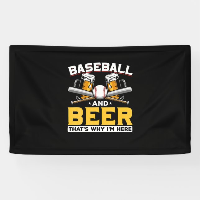 Biertrinker Baseball Bier Humor Geburtstag Banner (Horizontal)