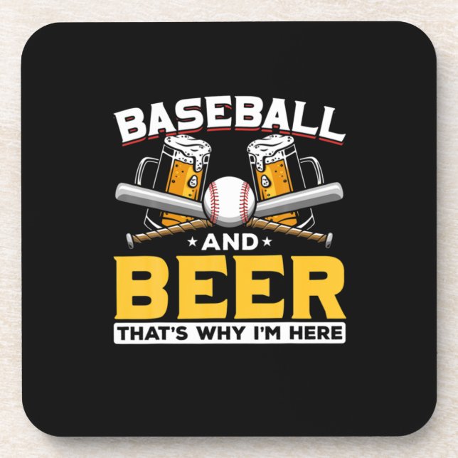 Biertrinker Baseball Bier Humor Geburtstag Getränkeuntersetzer (Vorderseite)
