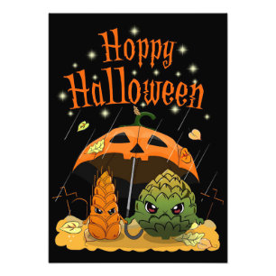 Biertrinker Bier Frohes Halloween Fotodruck