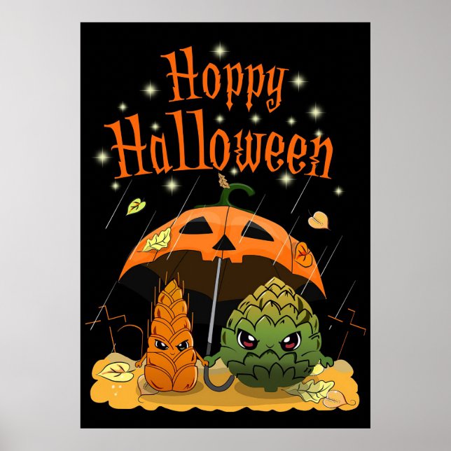 Biertrinker Bierglückliche Halloween Poster (Vorne)