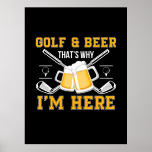 Biertrinker Golf und Bier Geburtstag Poster