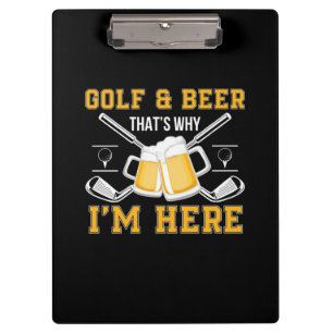 Biertrinker Golf und Bier zum Geburtstag Klemmbrett