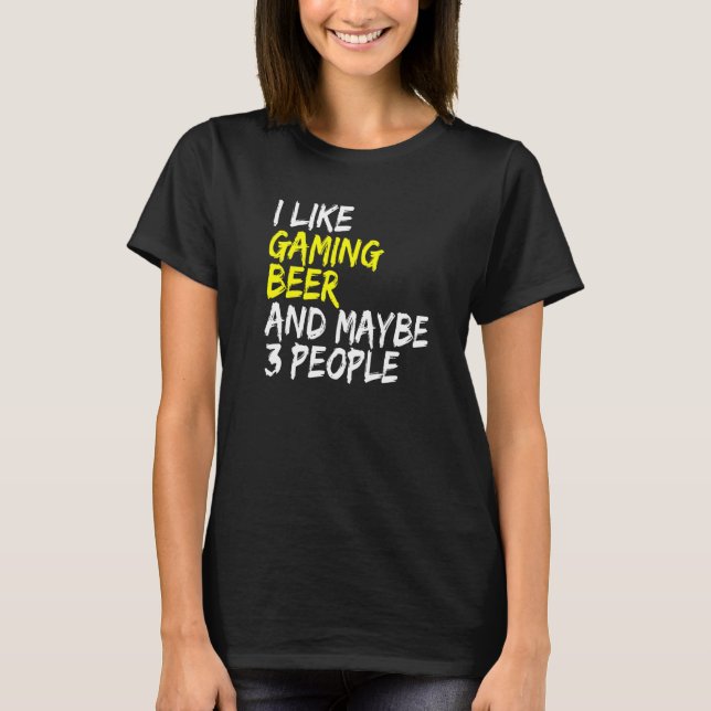 Biertrinker Ich mag Beer & Gaming Gamble Computer T-Shirt (Vorderseite)