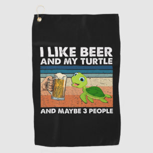 Biertrinker Ich mag Bier und meinen Schildkröten-G Golfhandtuch