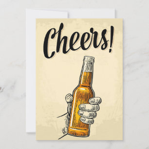 Biertrinker Prostet Bier Retro Vintage Dankeskarte
