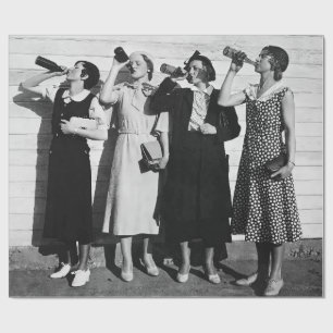 Biertrinker Vintage-Fotografie aus den 1930er Jahr Geschenkpapier