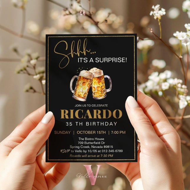 Bierüberraschung Geburtstag 30 40 50 60. Einladung (Von Creator hochgeladen)