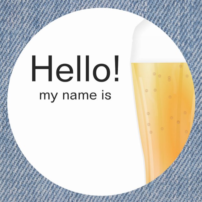 Bierverkostung oder handwerkliche Brauerei hello Runder Aufkleber (Von Creator hochgeladen)