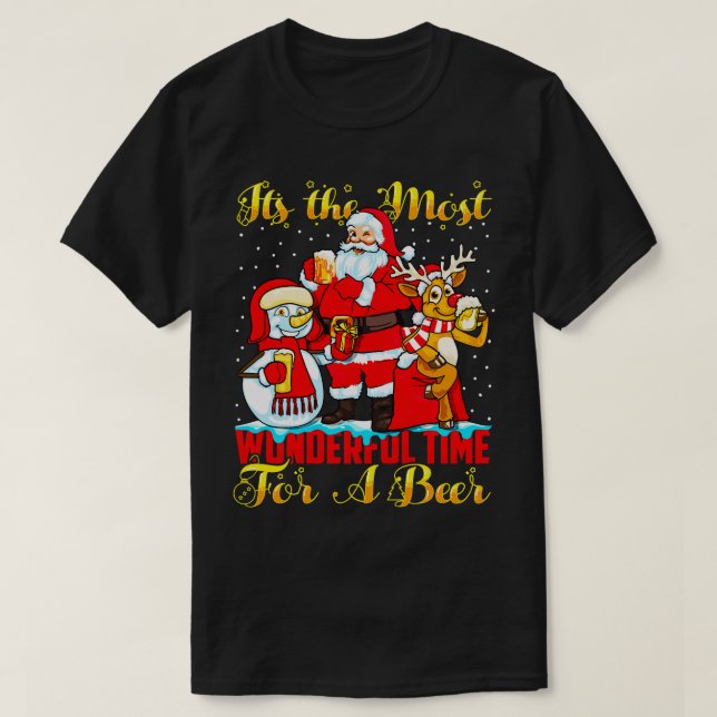 Bierweihnachtsfest frohe Beermas das schönste T-Shirt (Design vorne)