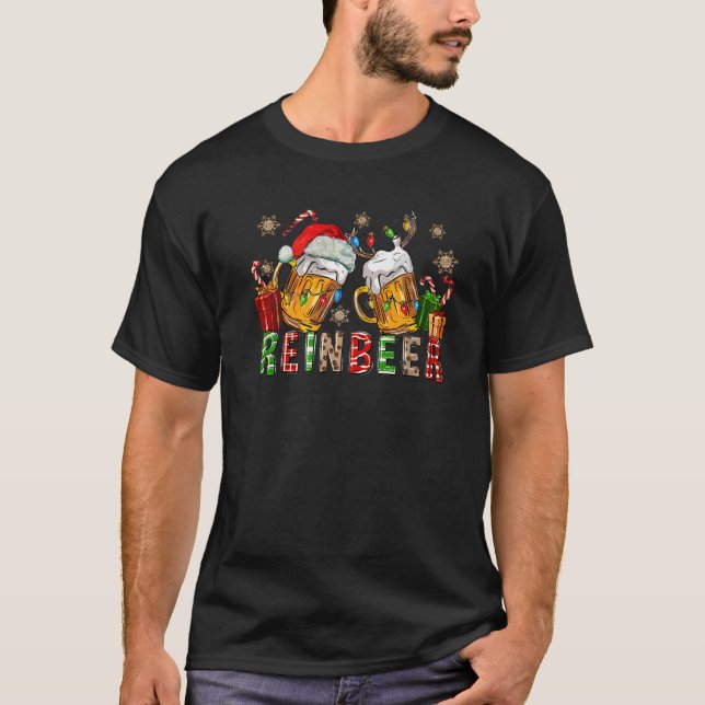 Bierweihnachtsfest Tasse Santa Reinbeer Weihnachts T-Shirt (Vorderseite)