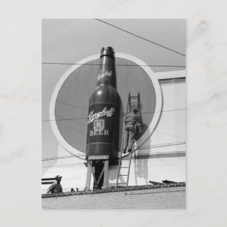 Bierwerbung, Reklametafeln, 1940 Postkarte