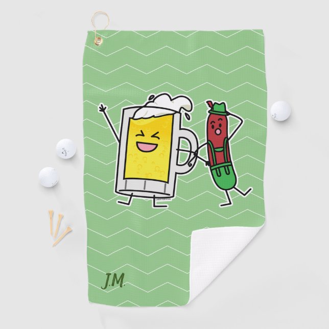 Bierwurst Oktoberfest Oktoberfest Lederhosen Golfhandtuch (Insitu)