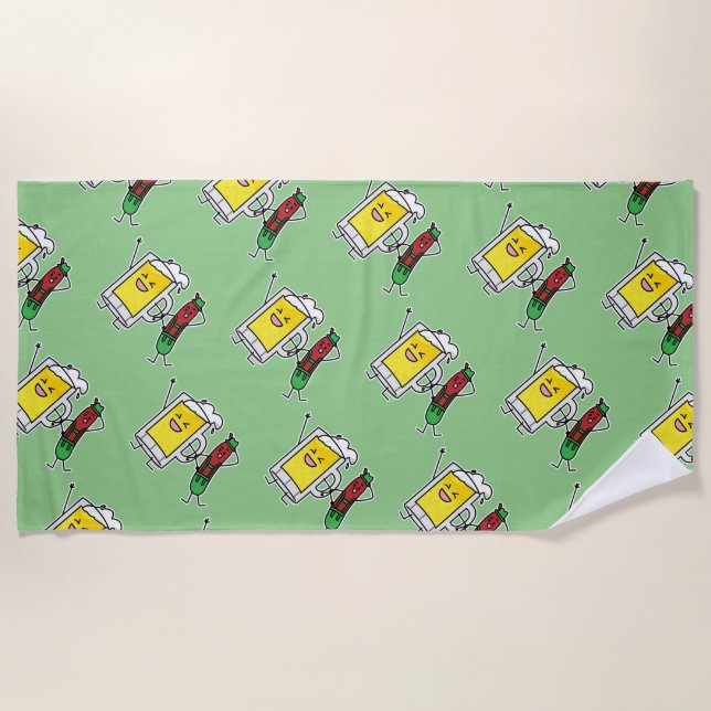 Bierwurst Oktoberfest Oktoberfest Lederhosen Strandtuch (Vorderseite)