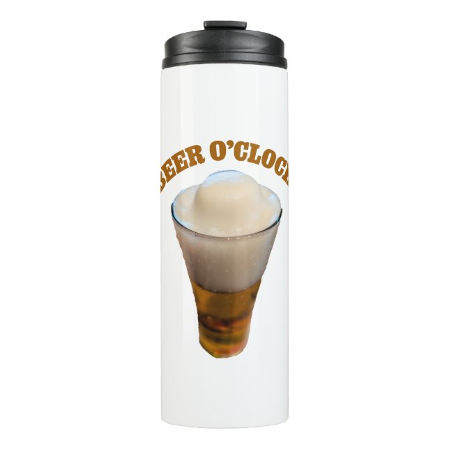 Bierzeit Lustiger Trinkhumor Thermosbecher (Vorderseite)