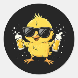 Bierzeit Madafakas Lustiges Meme Ente Gans Retro Runder Aufkleber