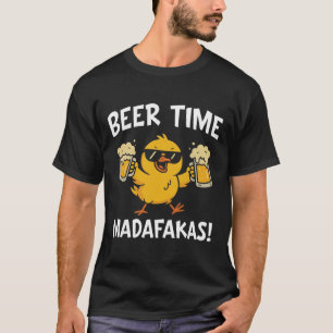 Bierzeit Madafakas Lustiges Meme Ente Mit Bier Chi T-Shirt