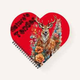 Bieter der Natur: verzauberter Wald, Hirsch und Fa Notizbuch