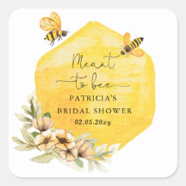 Bietet Honigbienen-Brautparty Quadratischer Aufkleber